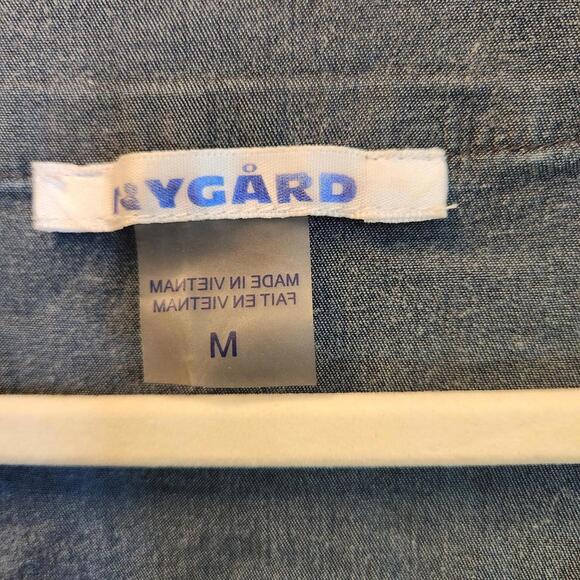 NYGARD Women's Denim Blouse with bell sleeves- Size Medium - Picture 2 of 8